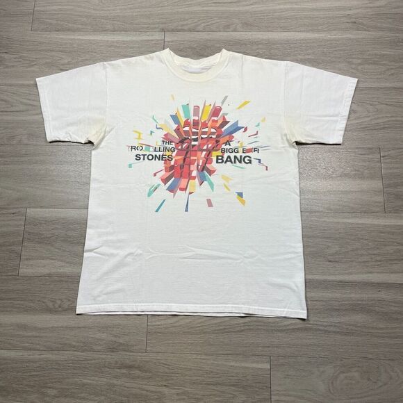 Vintage Shirt Mens Large White The Rolling Stones A Bigger Bang Tour 2005 Music - Picture 1 of 14